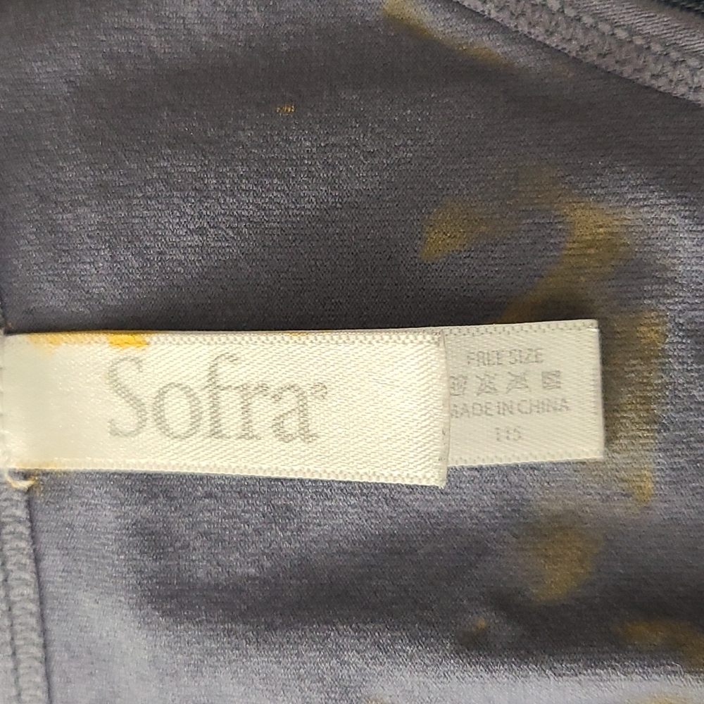 Sports Bra Racerback Gray Yellow Hand Painted One Size Yoga Pilates Gym Workout - Picture 4 of 4